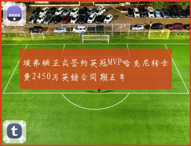 埃弗顿正式签约英冠MVP哈克尼转会费2450万英镑合同期五年